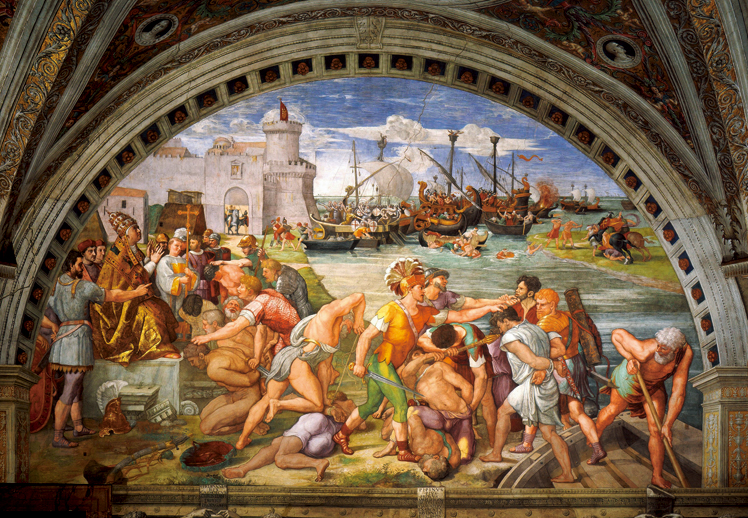   拉斐尔·桑西  Raffaello Santi——署名室壁画  奥斯特之战